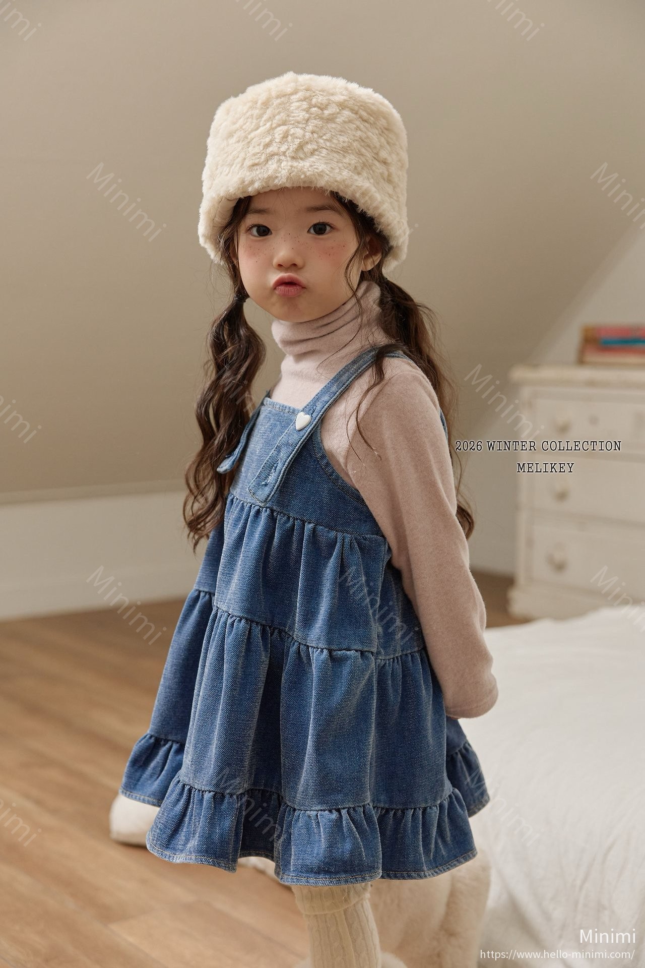 Melikey Tiered Velvet Denim Dress 細節圖 12