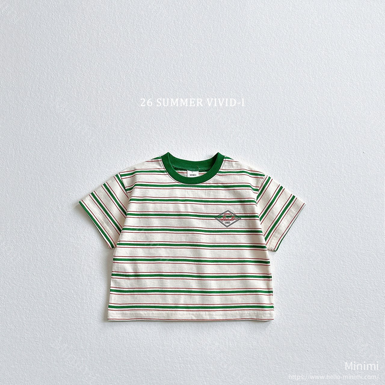 VIVID-I Diamond Logo Striped T-Shirt 細節圖 3