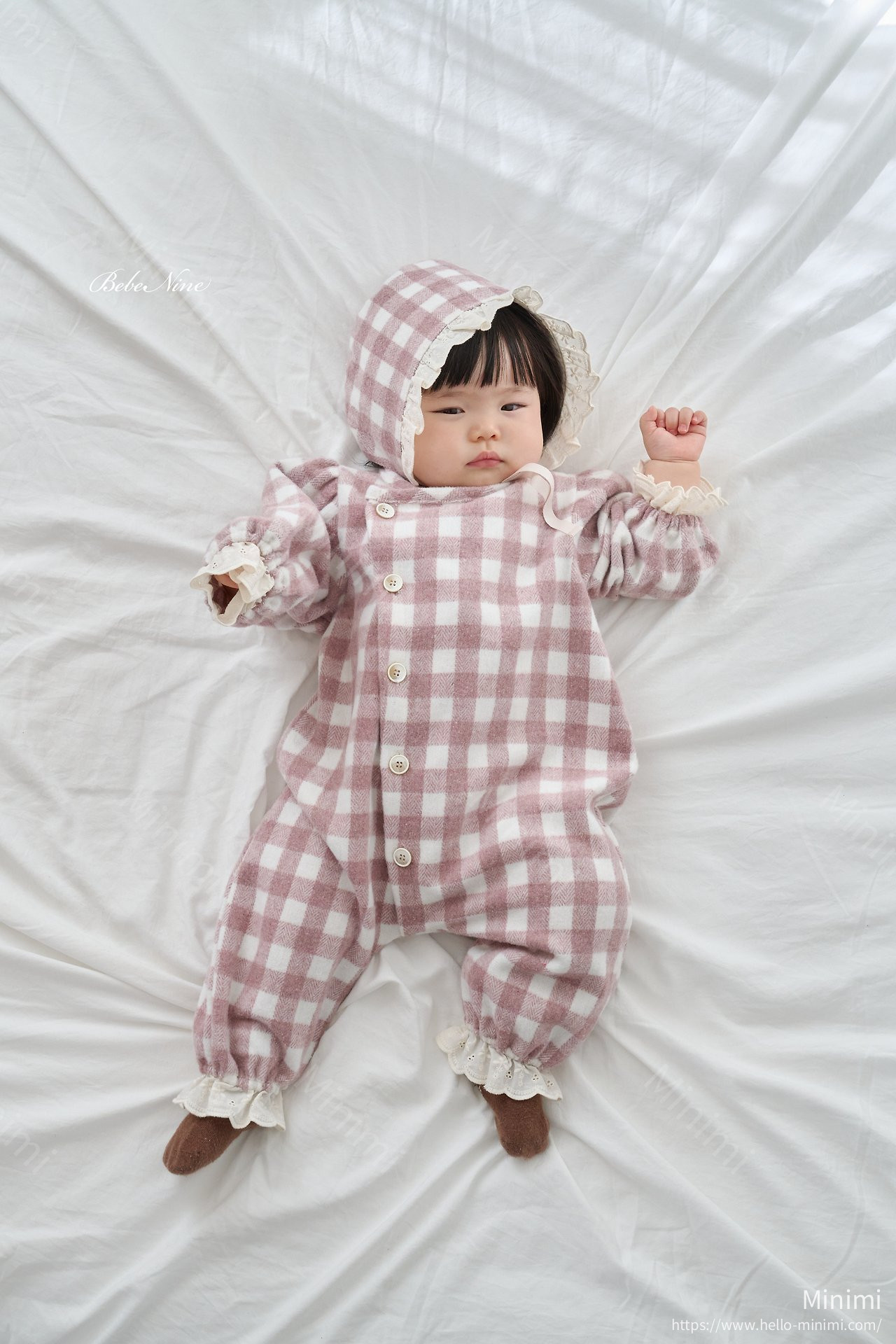 bebe nine Loopy Check Frill Romper 細節圖 12
