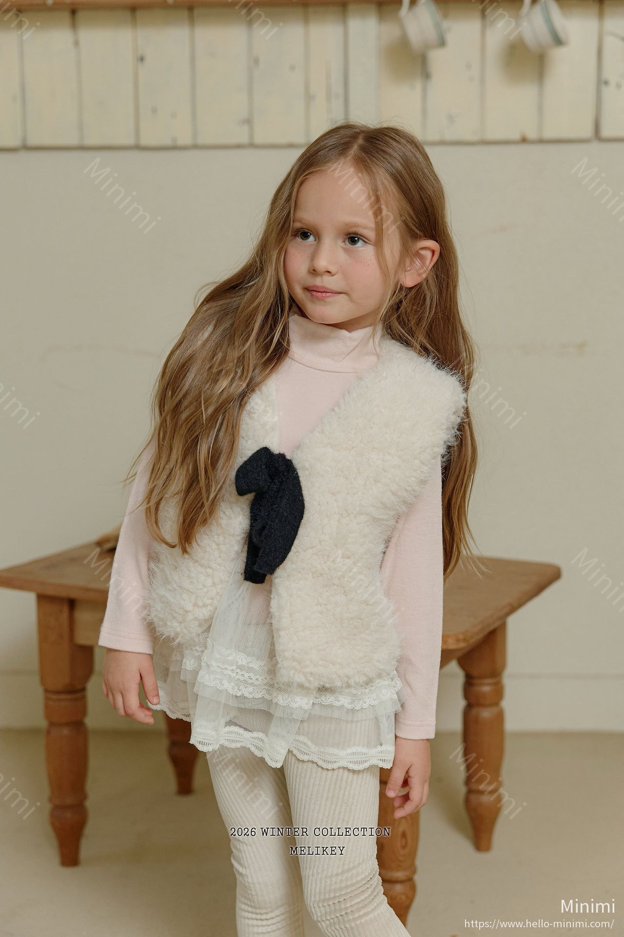 Melikey Pom Pom Shawl Frill Tee 韓國童裝現貨