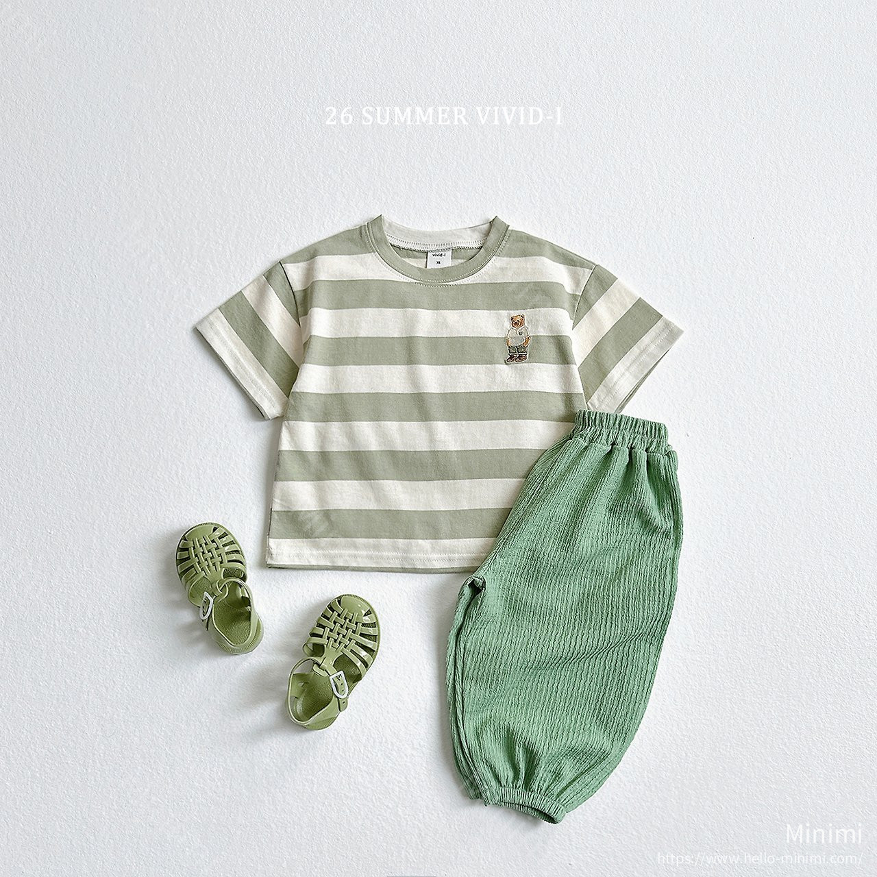 VIVID-I Bear Embroidery Striped Set 細節圖 12