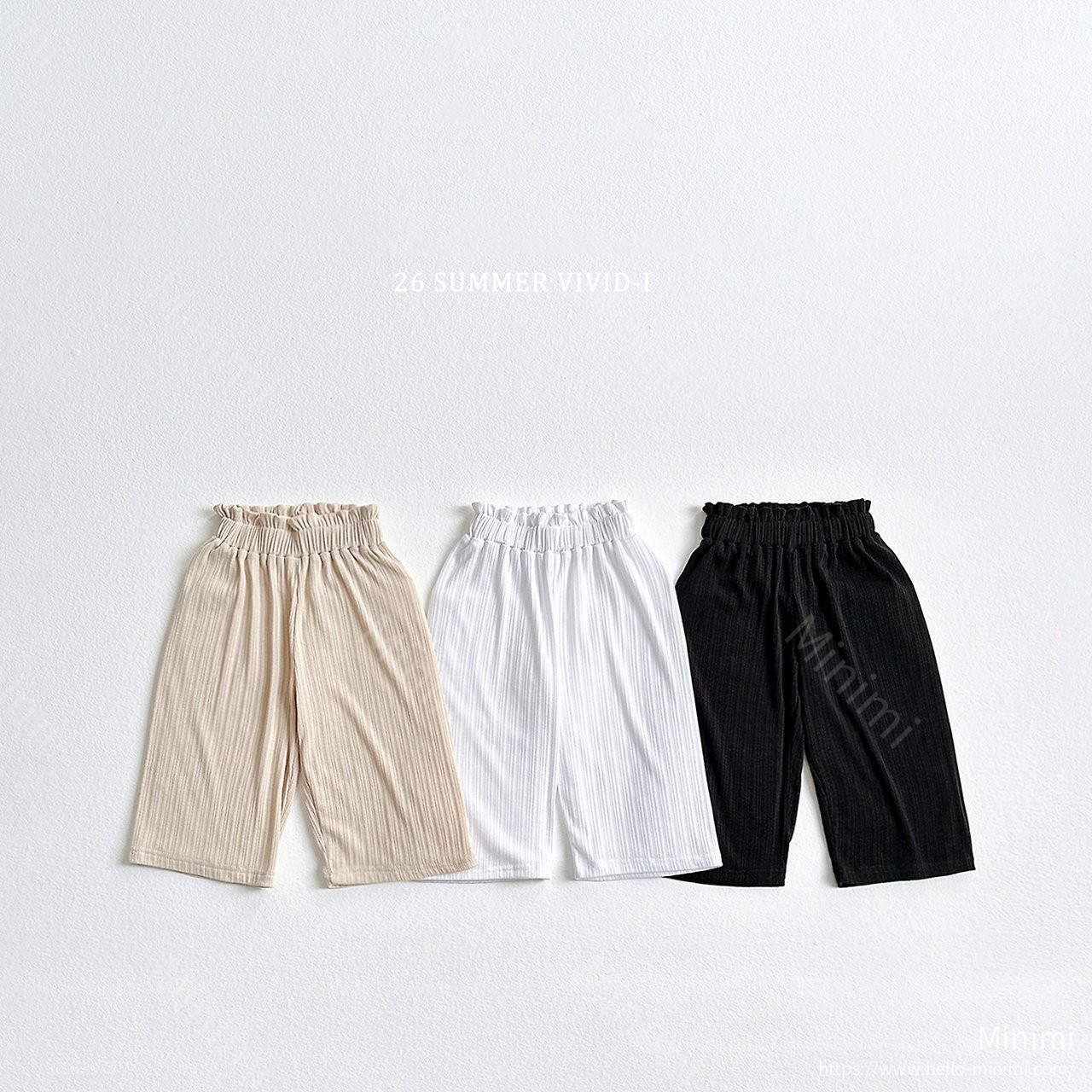 VIVID-I Banding Pleats Wide Pants - 韓國童裝代購主圖