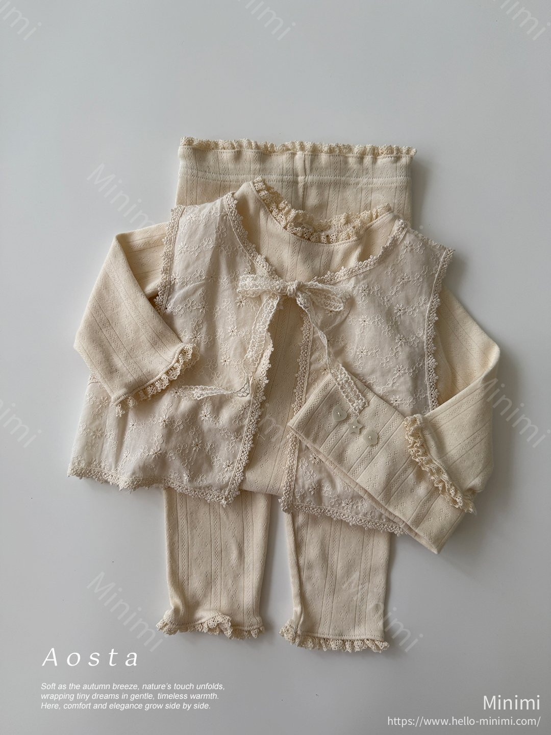 Aosta atelier Lace Open Vest 細節圖 8