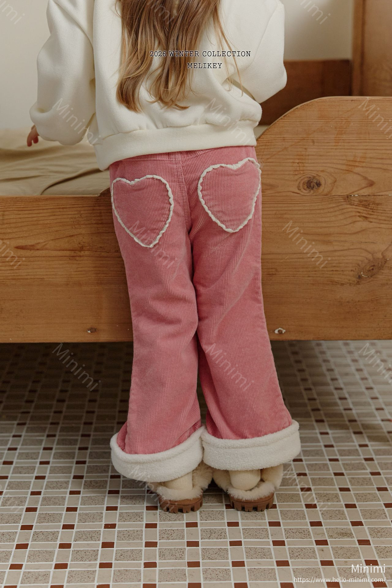 Melikey Corduroy Heart Bootcut 韓國童裝現貨