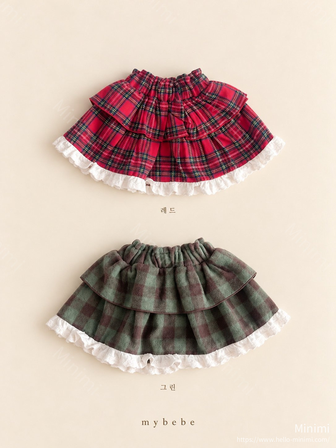 my_bébé Check Tiered Skirt 細節圖 1