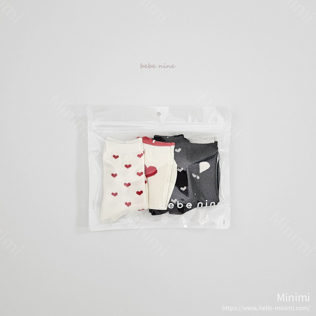 bebe nine Nine Heart Knee Socks Set 細節圖 19