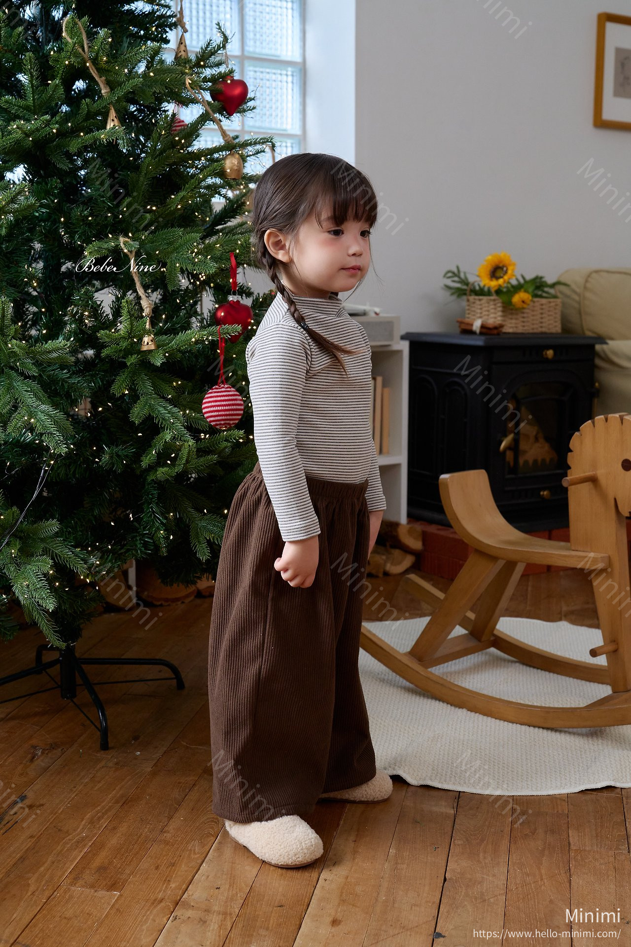 bebe nine Brushed-Lining Loose Corduroy Pants 細節圖 10