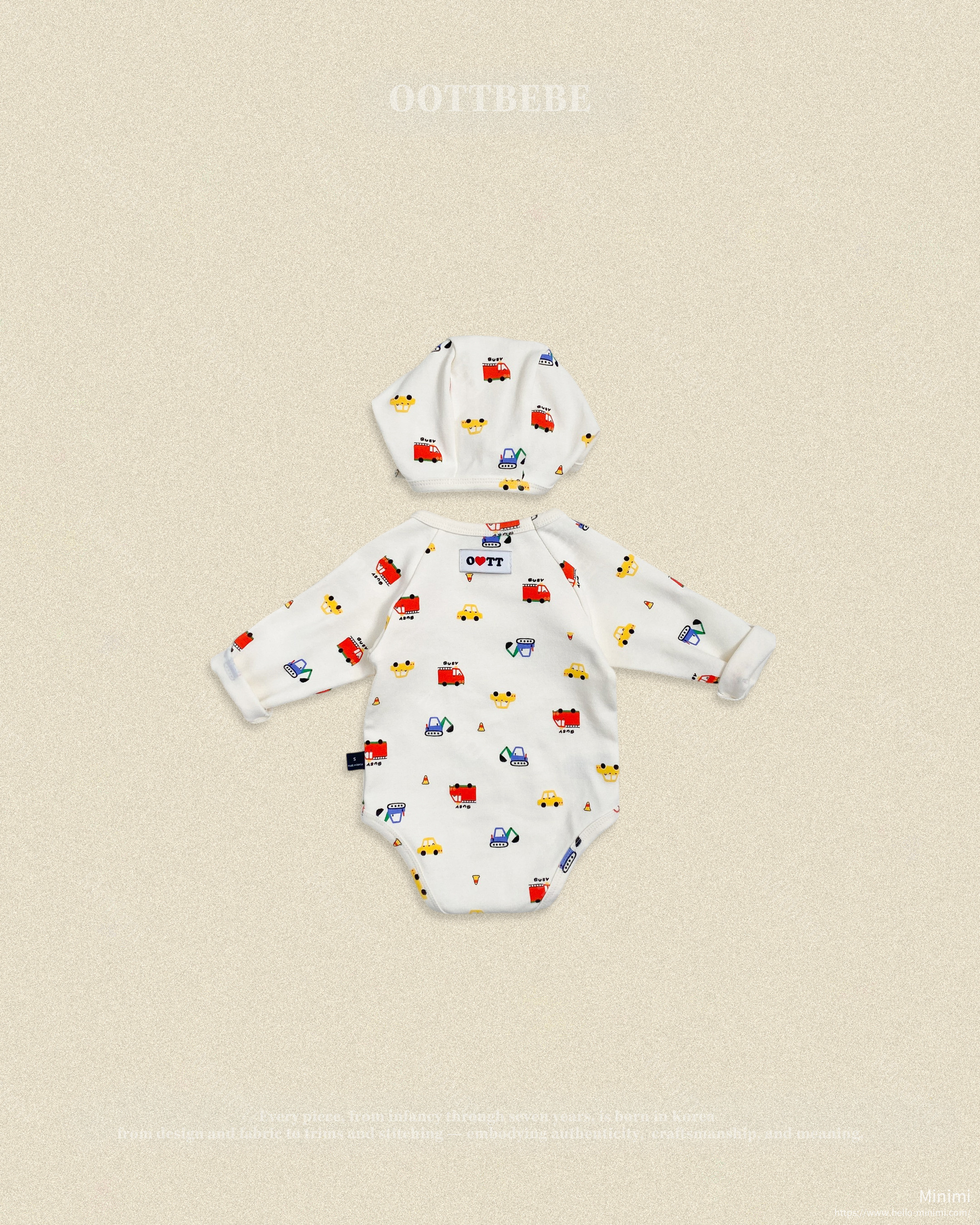 oott bebe Car Bodysuit + Bonnet Set 細節圖 3