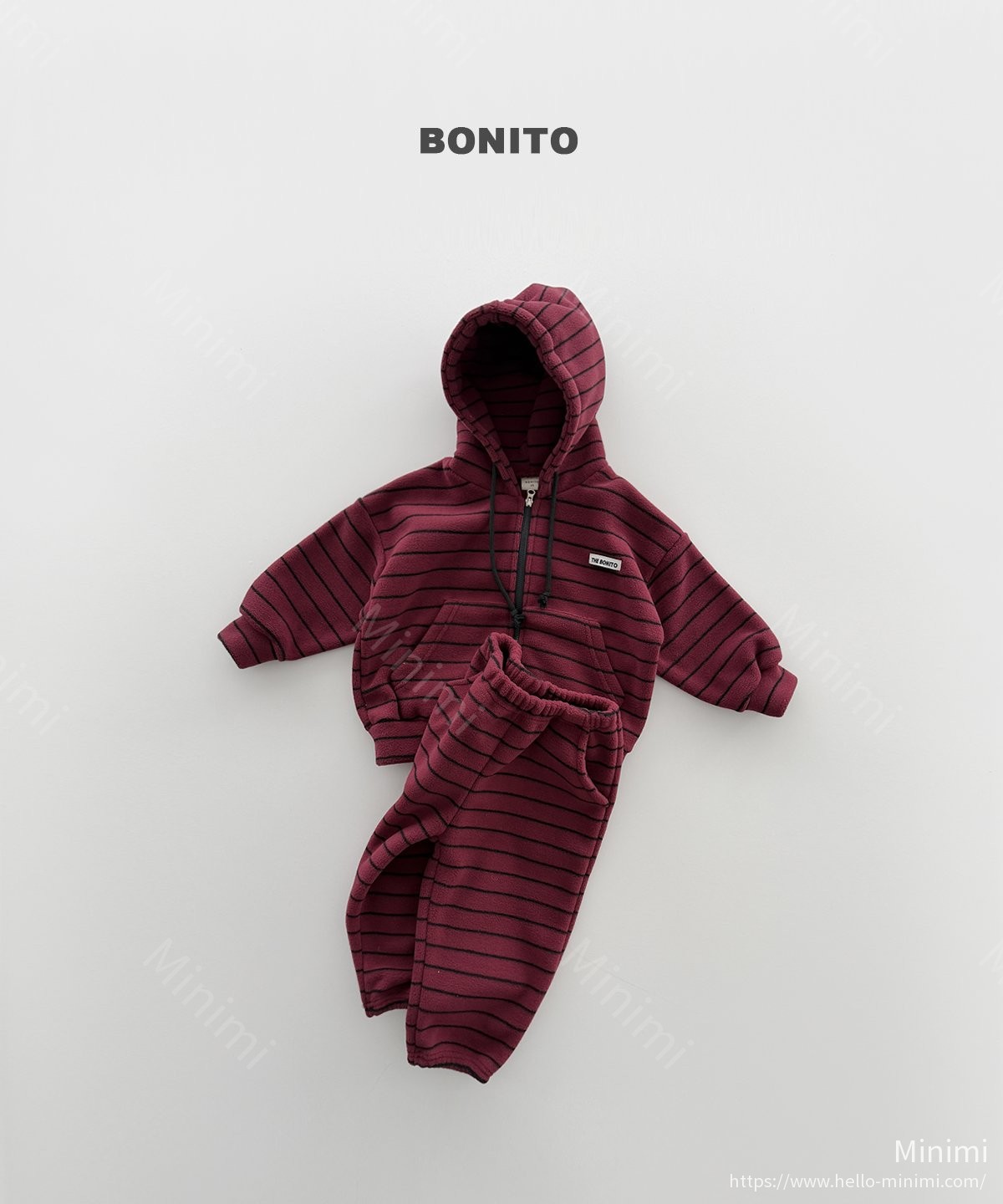 BONITO Uri Stripe Hood Zip-up Set 細節圖 5