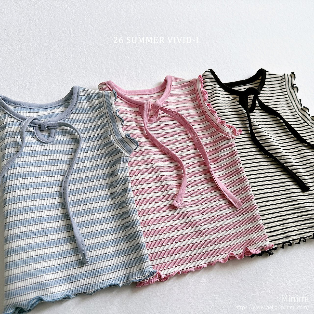 VIVID-I Ribbon Hole Striped Sleeveless Top 細節圖 18