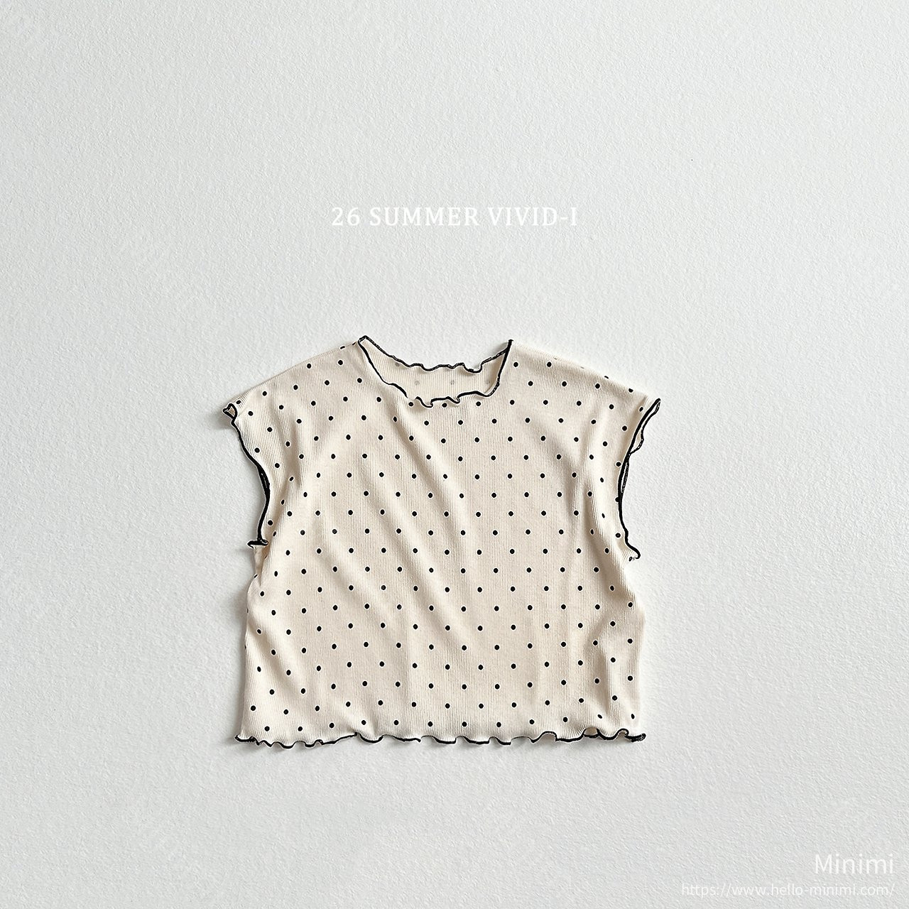 VIVID-I Strawberry Dot Fluted T-Shirt 細節圖 2