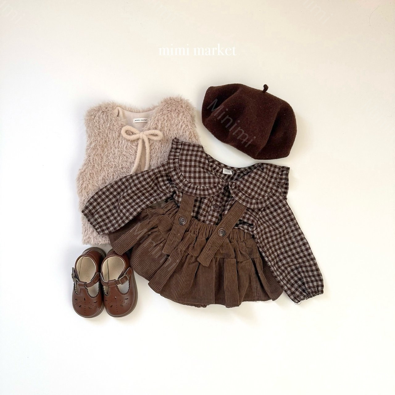 mimi-market Check Frill Collar Tee 細節圖 1