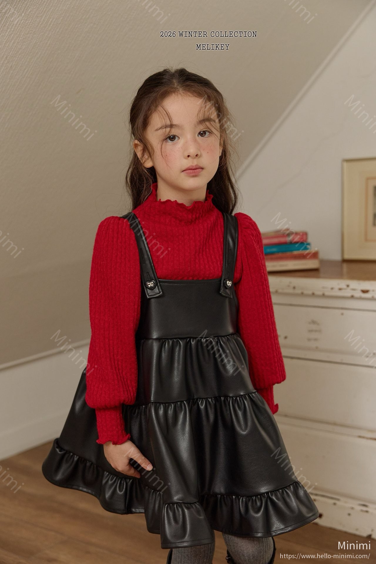 Melikey Chic Leather Tiered Dress 細節圖 6