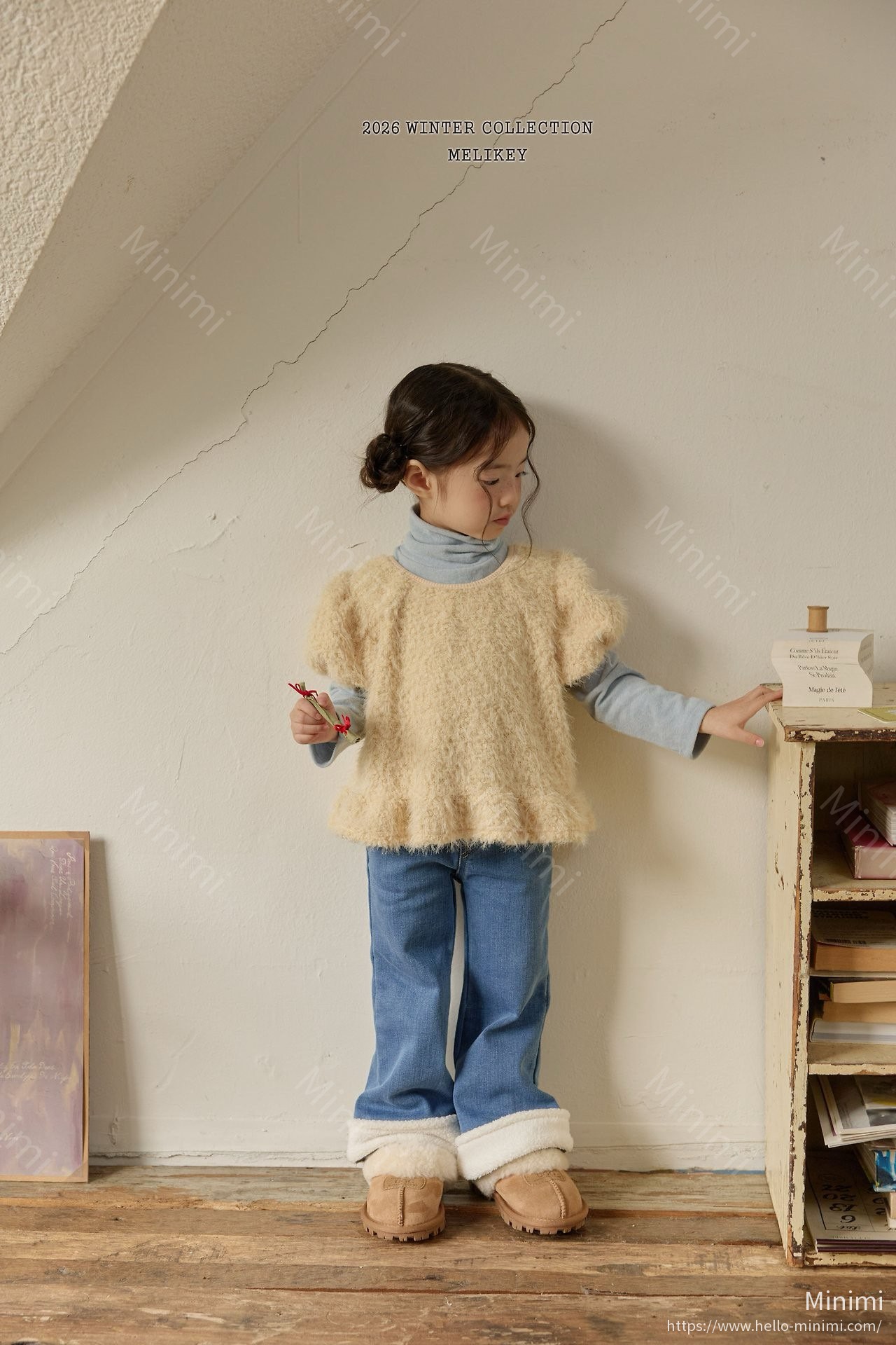 Wool Denim Heart Bootcut
