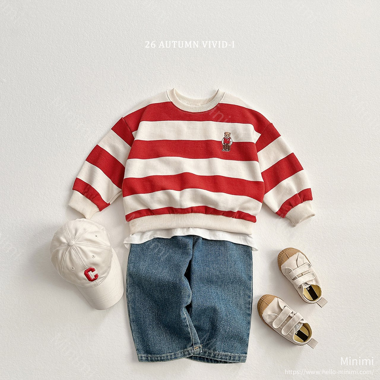 VIVID-I Big Stripe Bear Embroidery Sweatshirt 細節圖 16