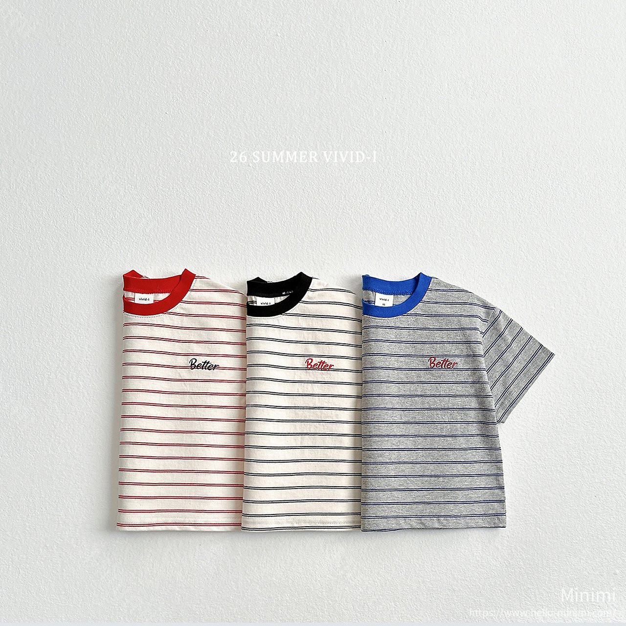 VIVID-I Better Embroidery Striped T-Shirt 細節圖 1
