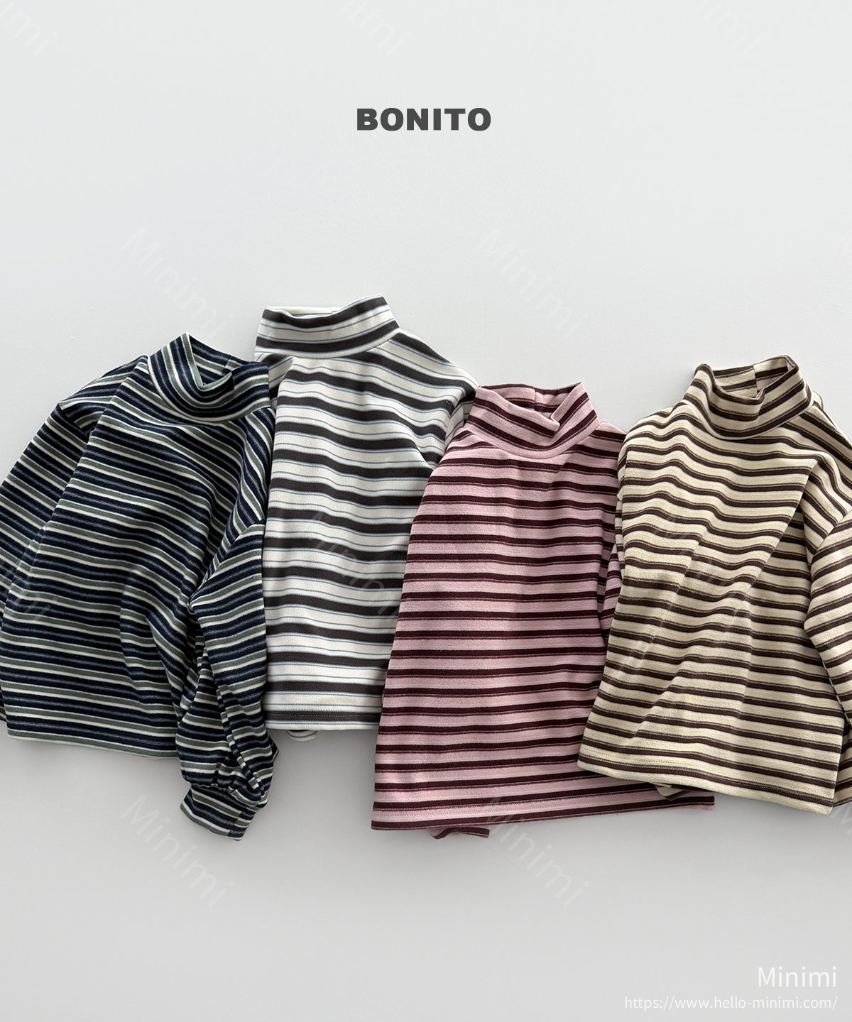 BONITO Retro Loose Stripe Turtleneck 細節圖 2