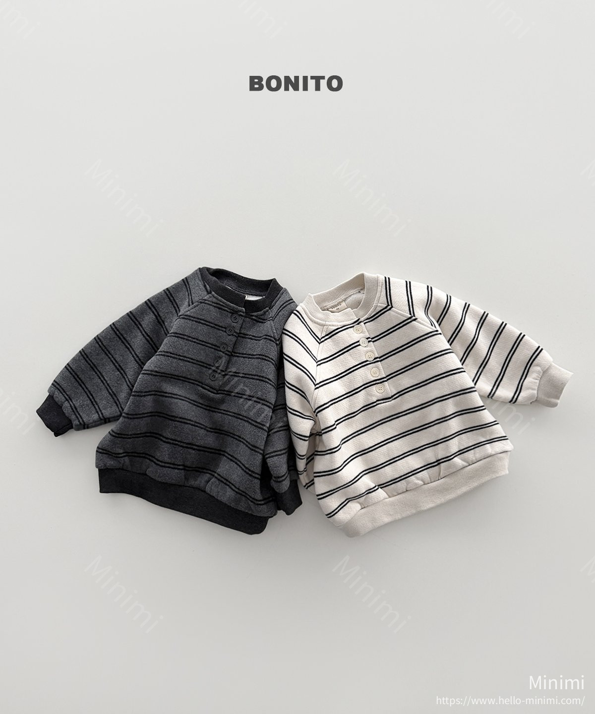 BONITO Stripe Henry Neck Sweatshirt 細節圖 1