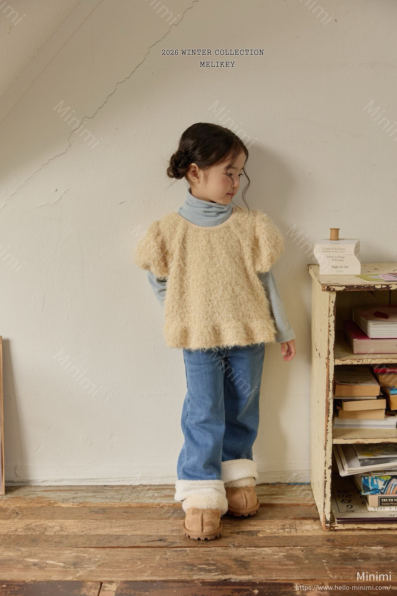 Melikey Wool Denim Heart Bootcut 細節圖 3