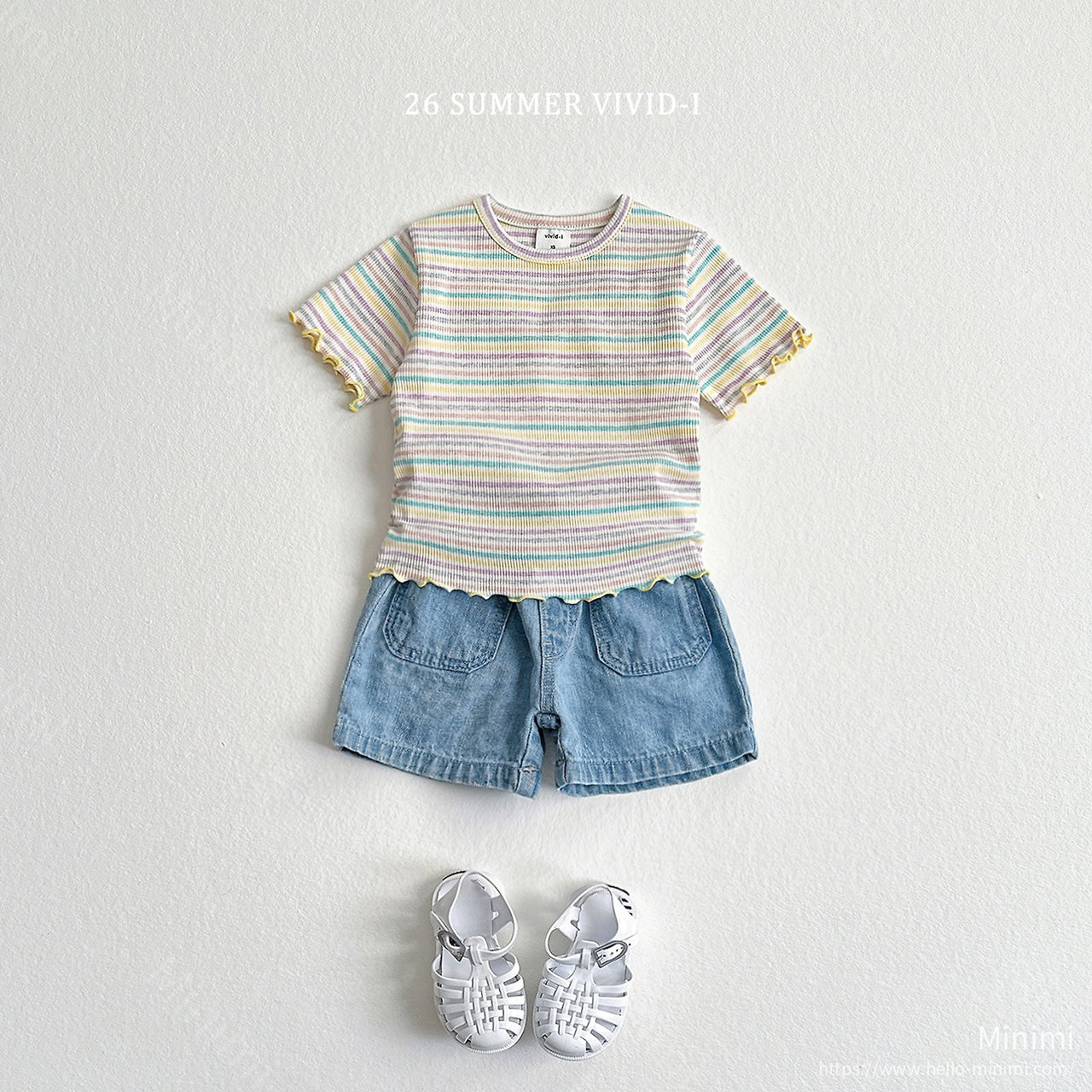 VIVID-I Rainbow Ribbed Fluted T-Shirt 細節圖 6