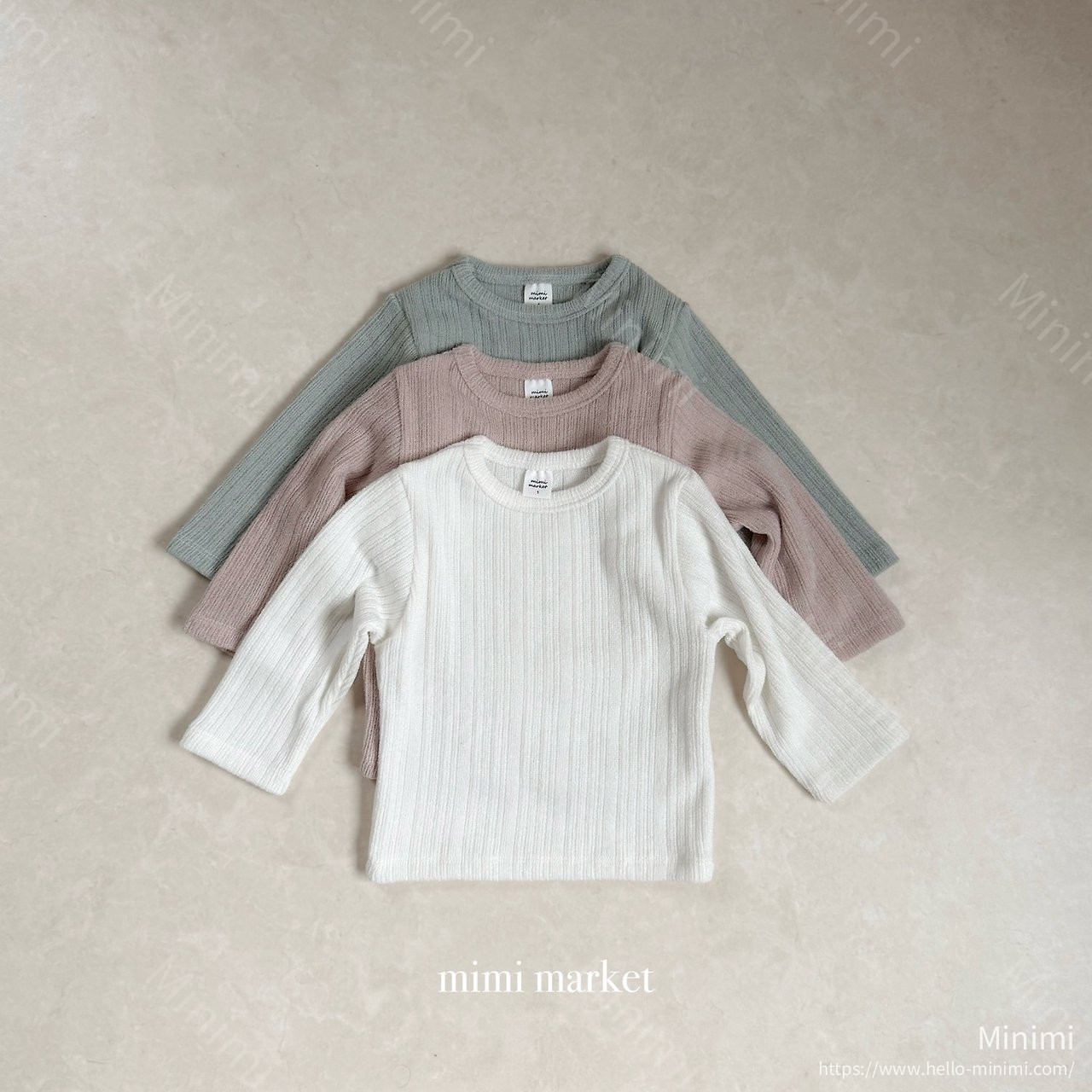 mimi-market Hilton Ribbed T-shirt - 韓國童裝代購主圖