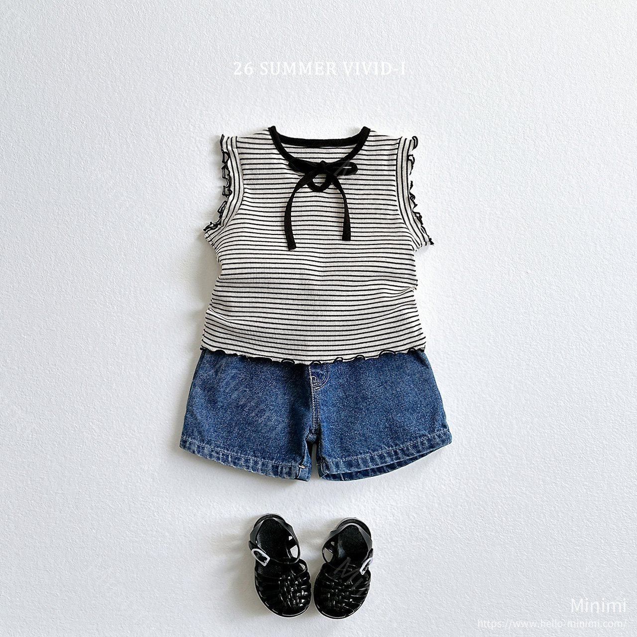 VIVID-I Ribbon Hole Striped Sleeveless Top 細節圖 7