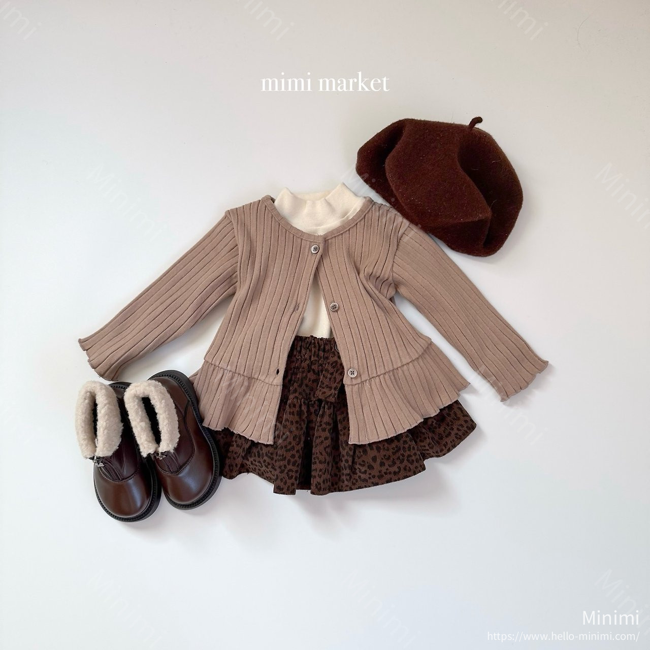 mimi-market Leopard Corduroy Cancan Skirt 細節圖 4