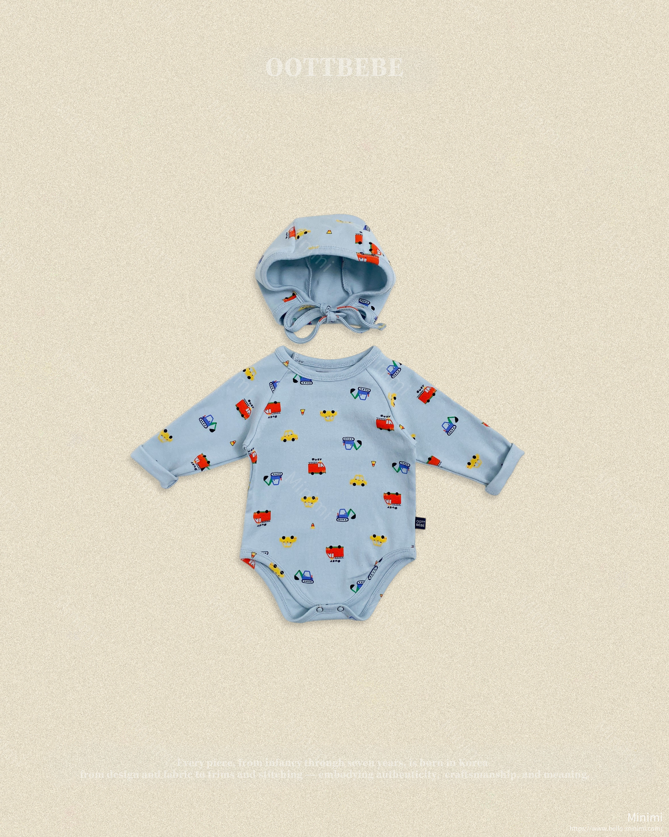 oott bebe Car Bodysuit + Bonnet Set 細節圖 2