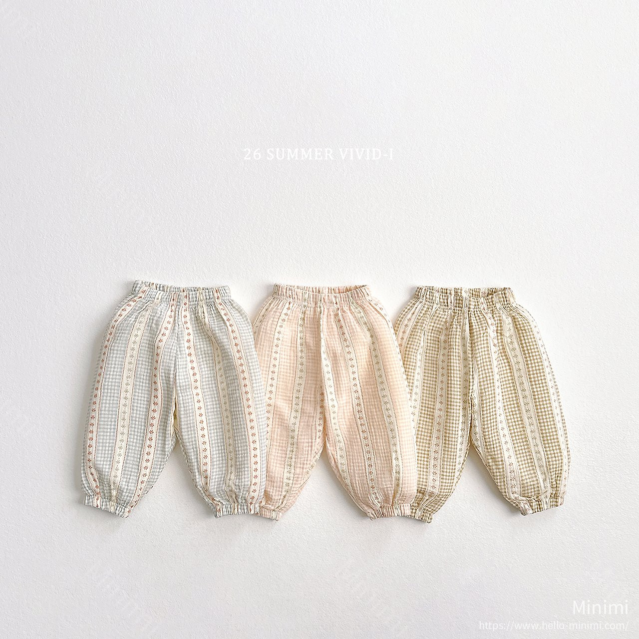 VIVID-I Romantic Check Pants - 韓國童裝代購主圖