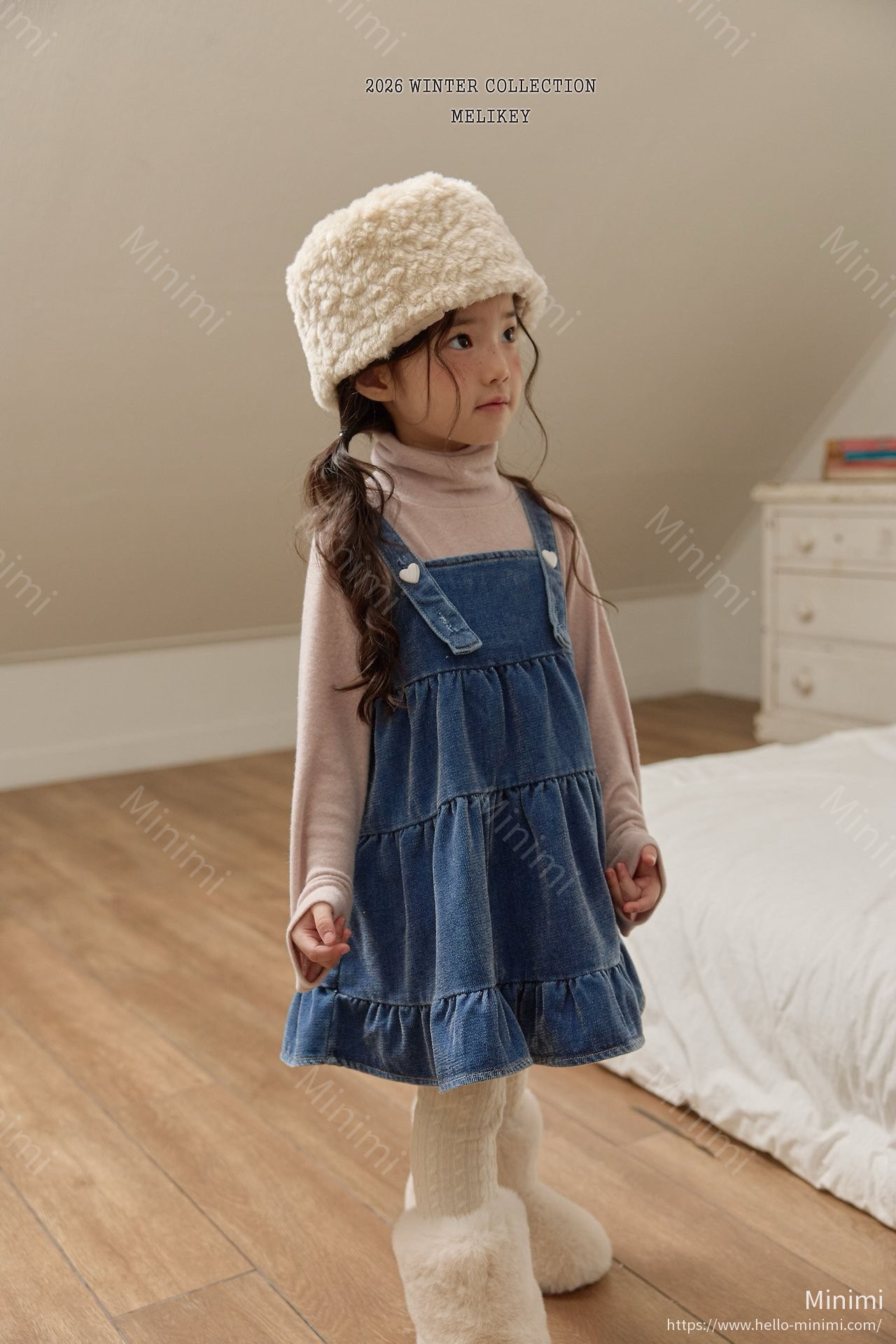 Melikey Tiered Velvet Denim Dress 細節圖 7