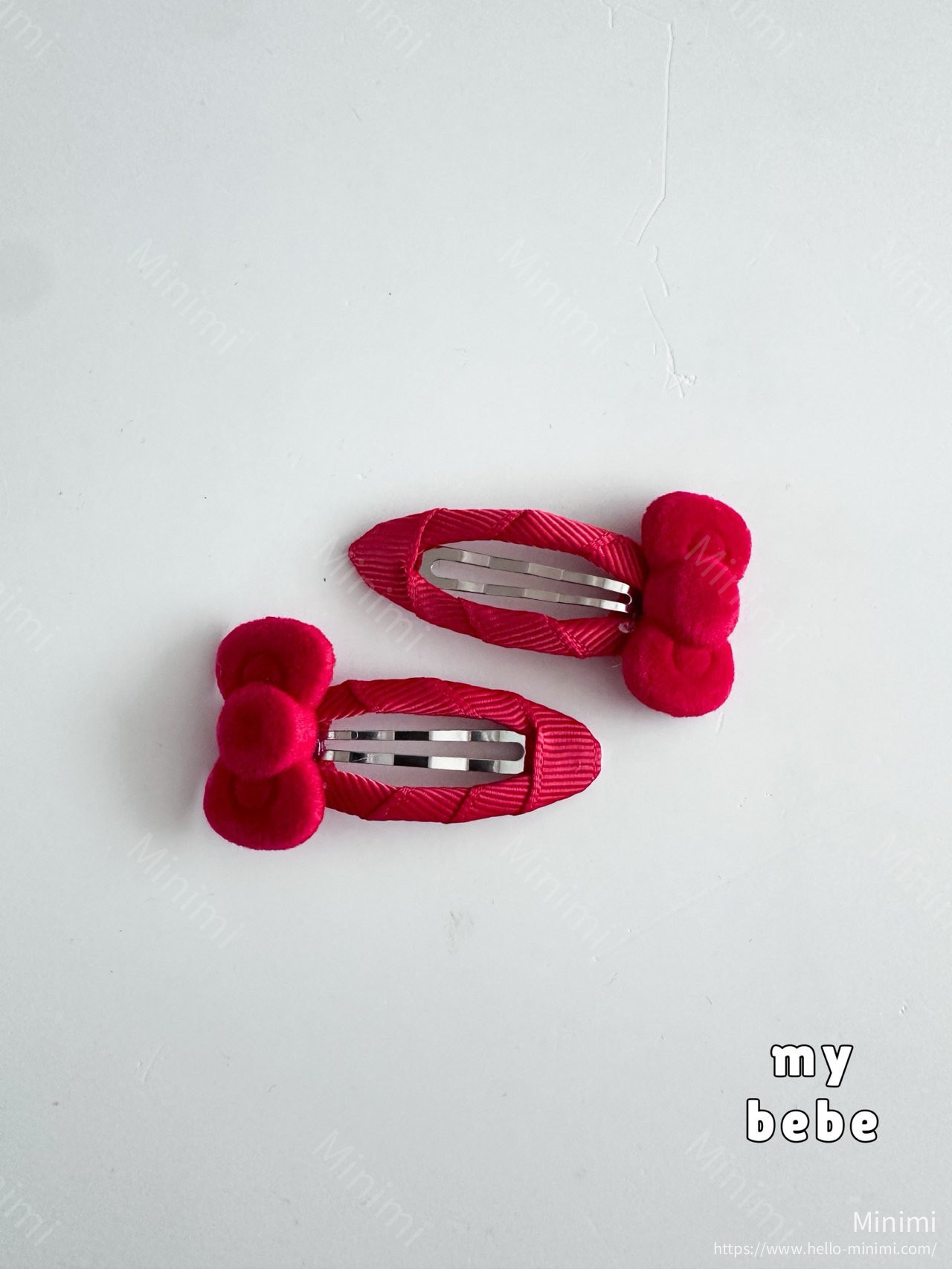 my_bébé Cutie Velvet Ribbon Hairpin Set 細節圖 5