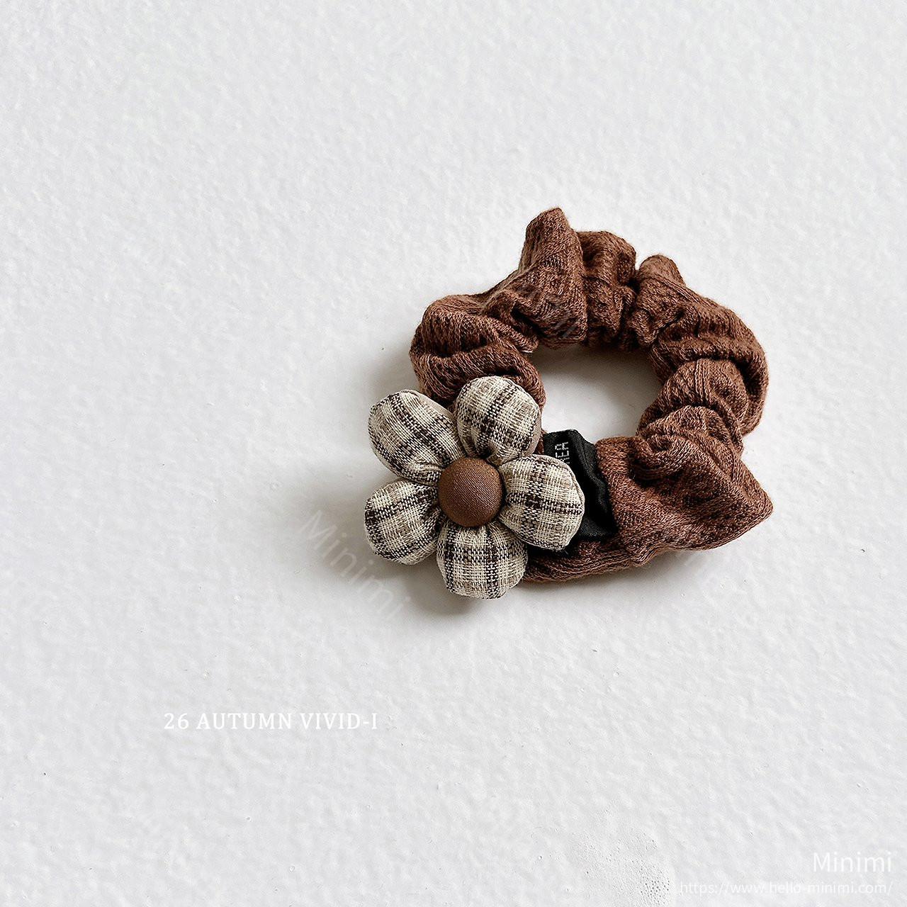 VIVID-I Check Flower Scrunchie 細節圖 4