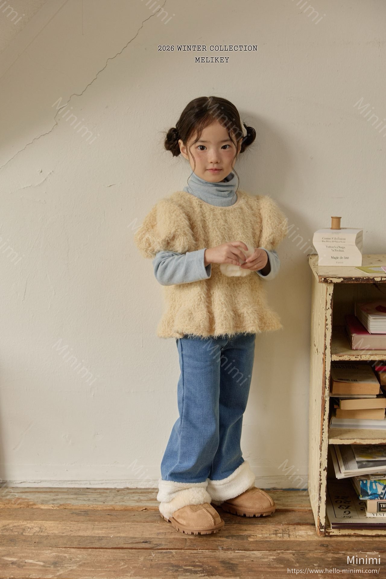 Melikey Wool Denim Heart Bootcut 細節圖 1