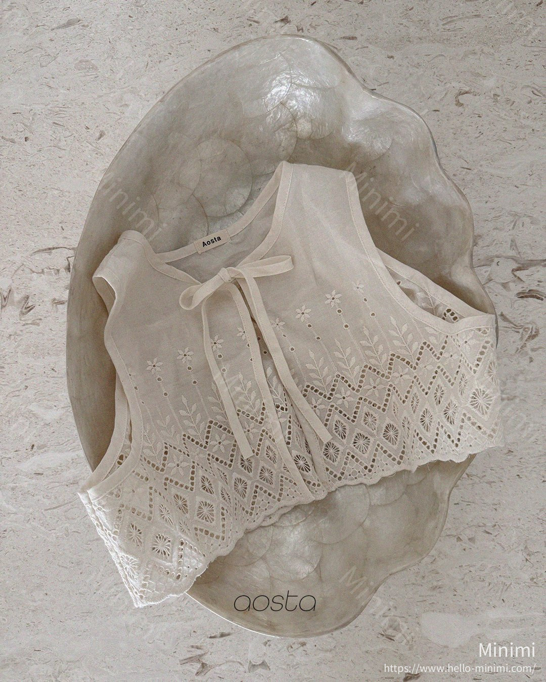 Aosta atelier Lace Jenny Open Vest 細節圖 6