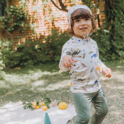 [UPF50+] Koongs Koongs [Two-Piece] Dinofarm Rash Guard Set