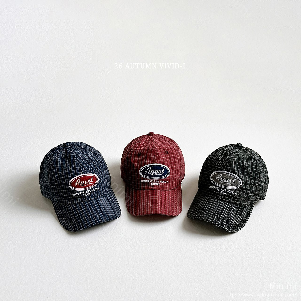 VIVID-I August Check Cap - 韓國童裝代購主圖