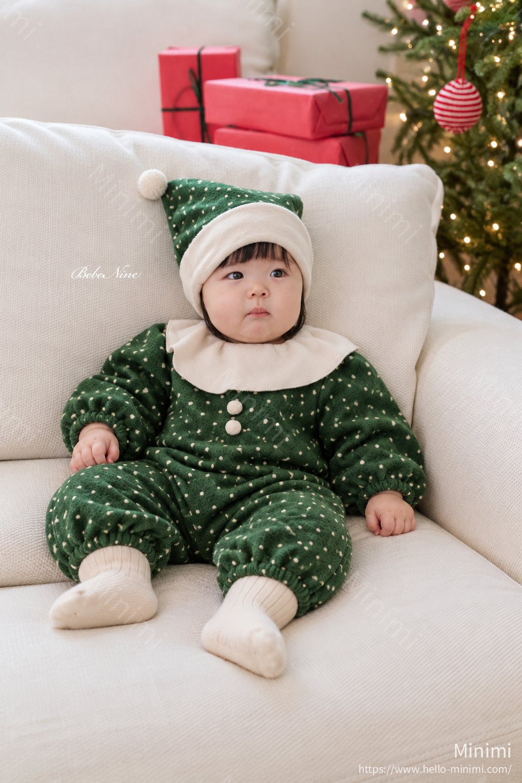 bebe nine Pom-Pom Collar Romper 細節圖 14