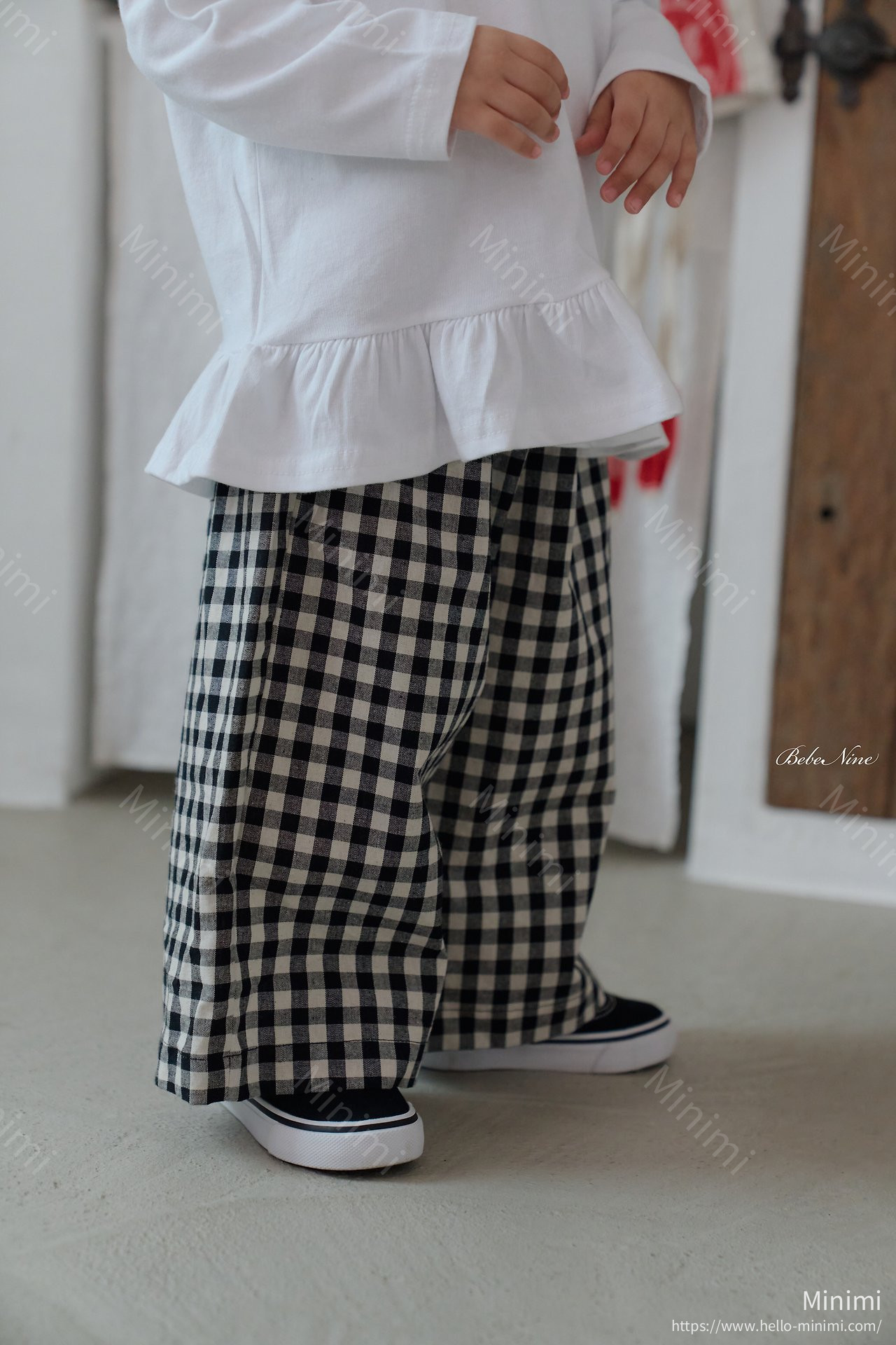 bebe nine Maple Check Pants - 韓國童裝代購主圖