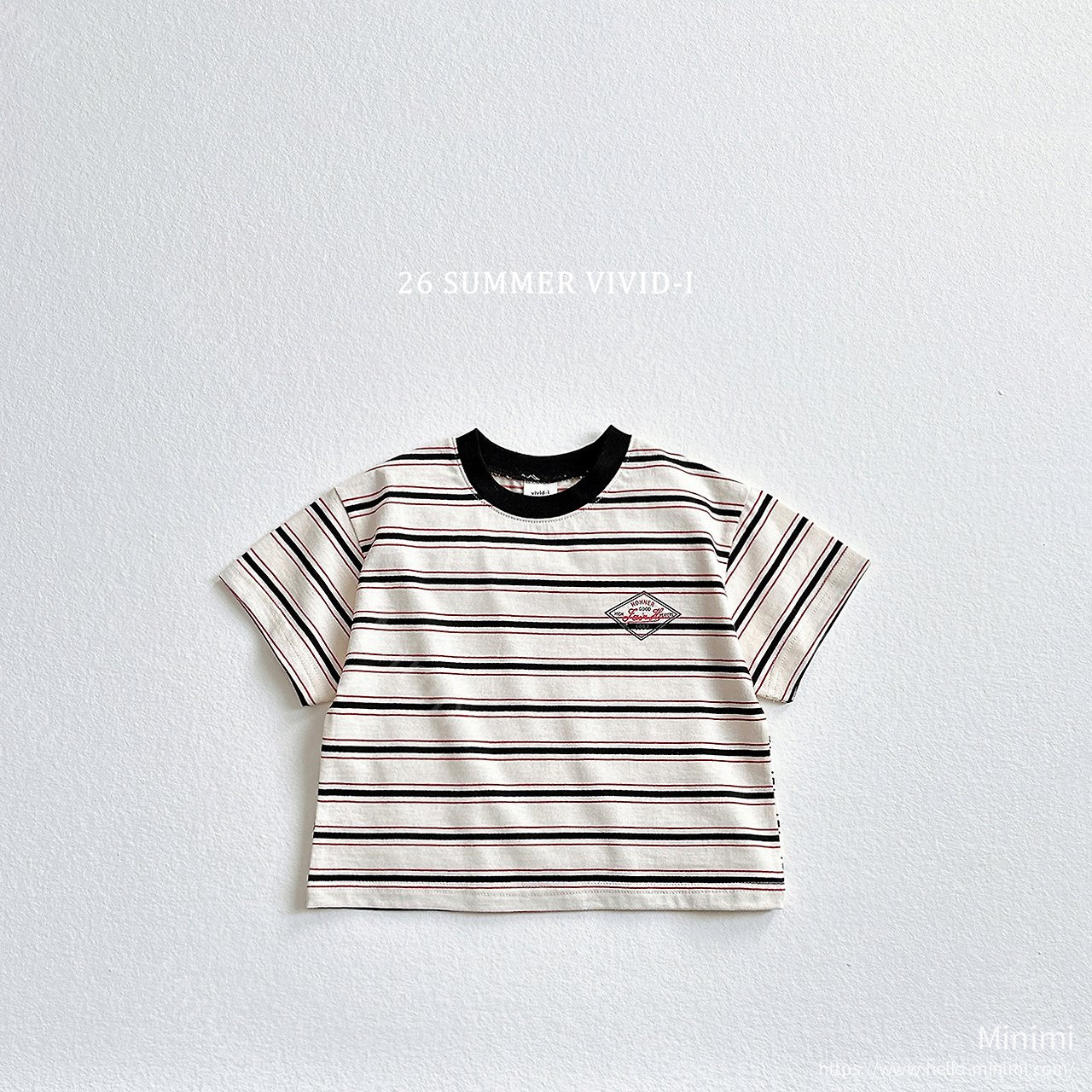 VIVID-I Diamond Logo Striped T-Shirt 細節圖 5