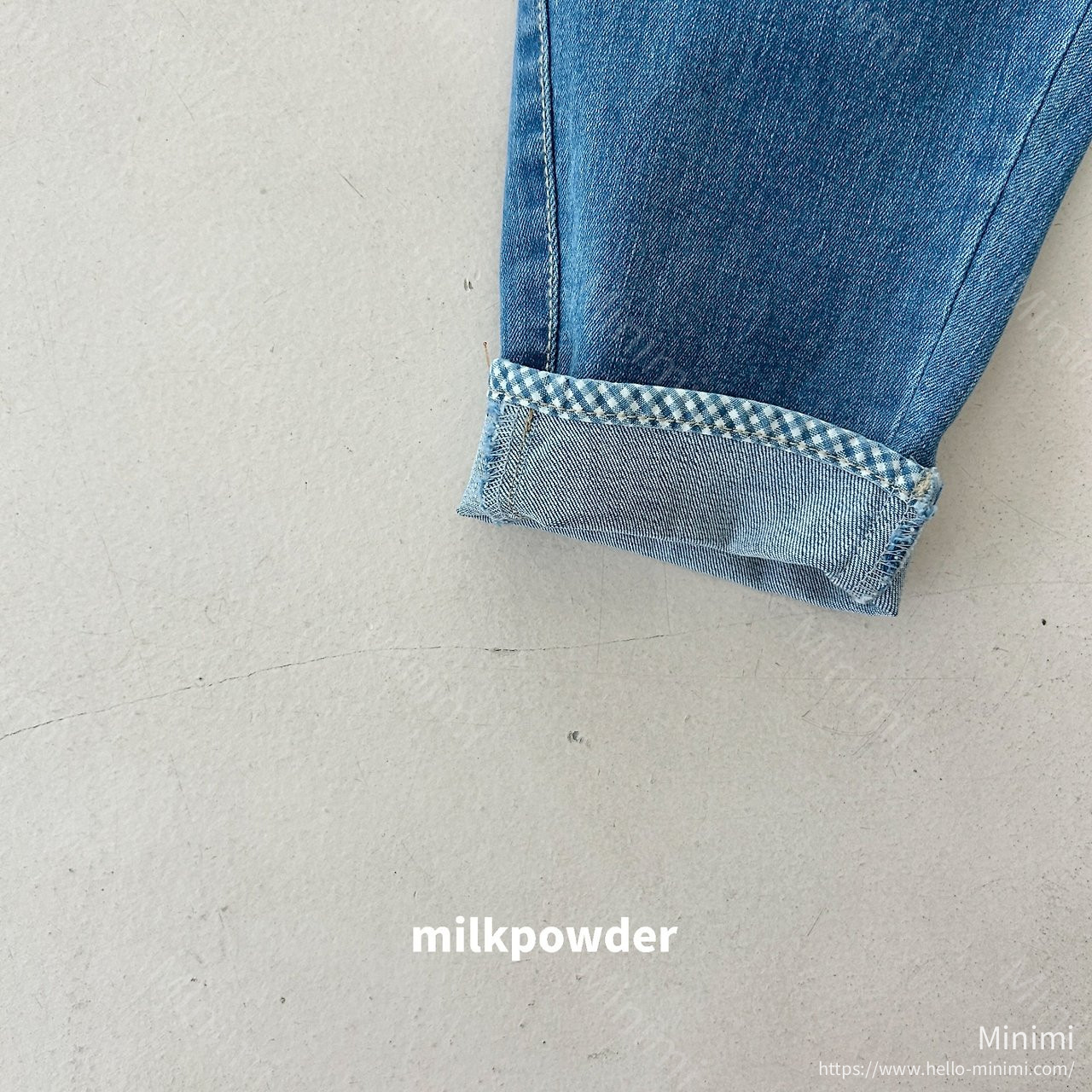 milkpowder Chex Denim Pants 細節圖 5