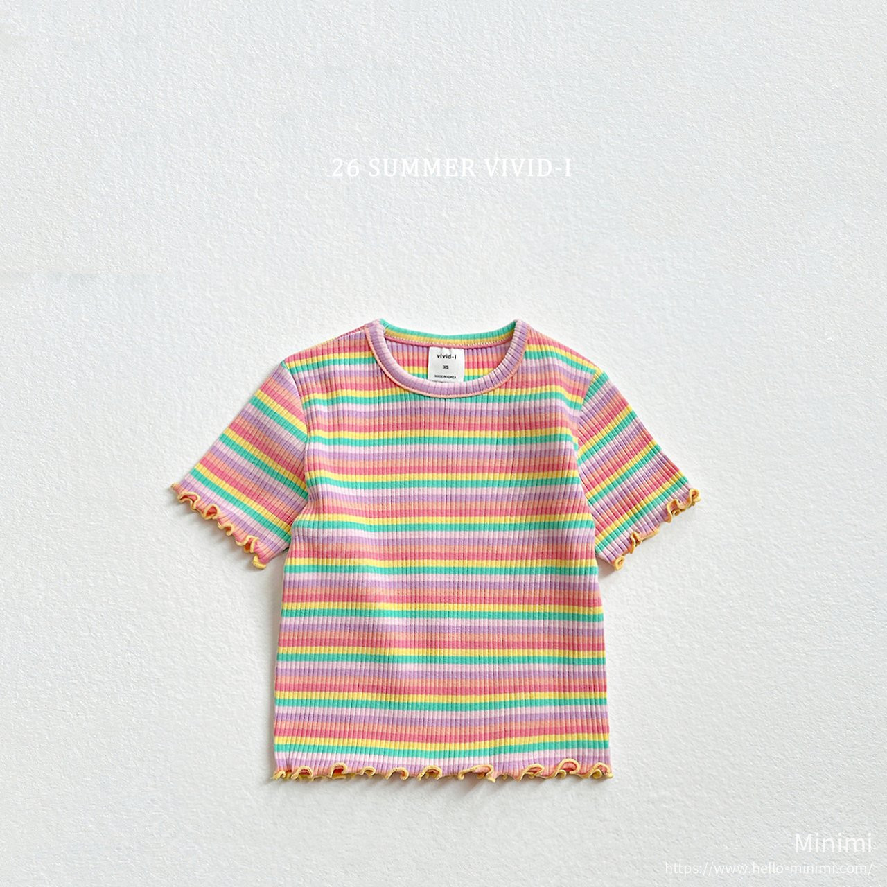 VIVID-I Rainbow Ribbed Fluted T-Shirt 細節圖 5