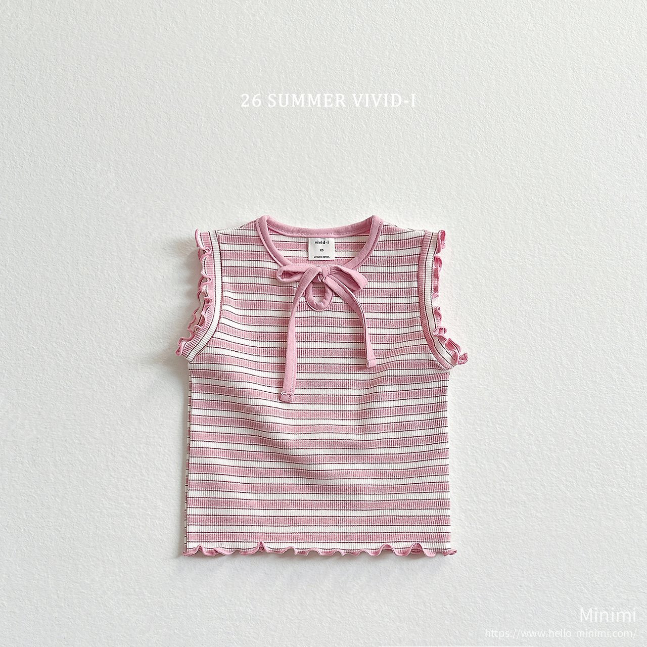 VIVID-I Ribbon Hole Striped Sleeveless Top 細節圖 4