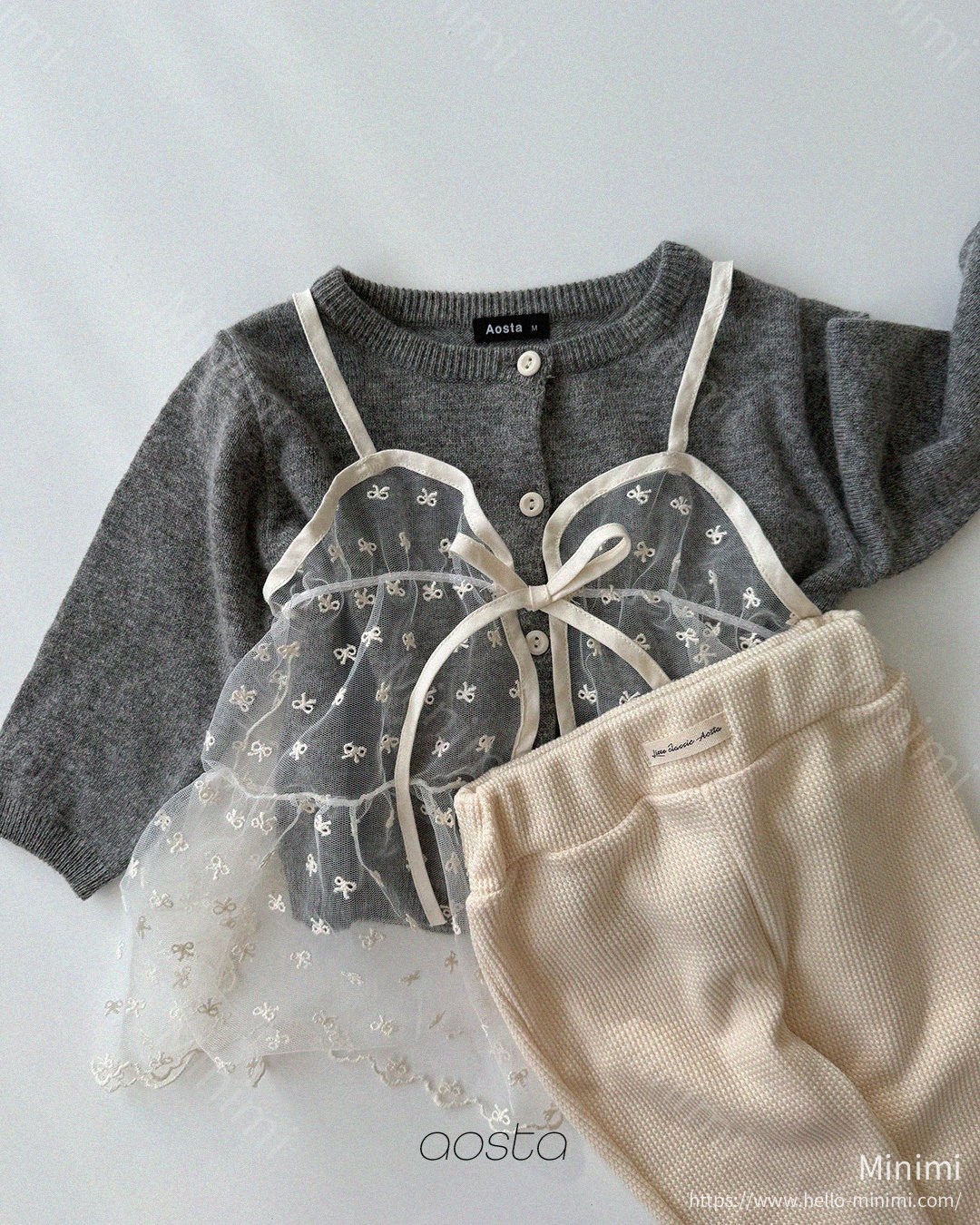Aosta atelier Lace Ribbon Open Dress 細節圖 18