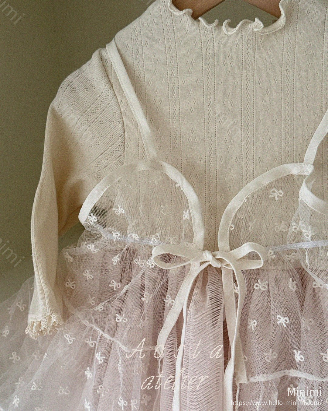 Aosta atelier Lace Ribbon Open Dress 細節圖 11