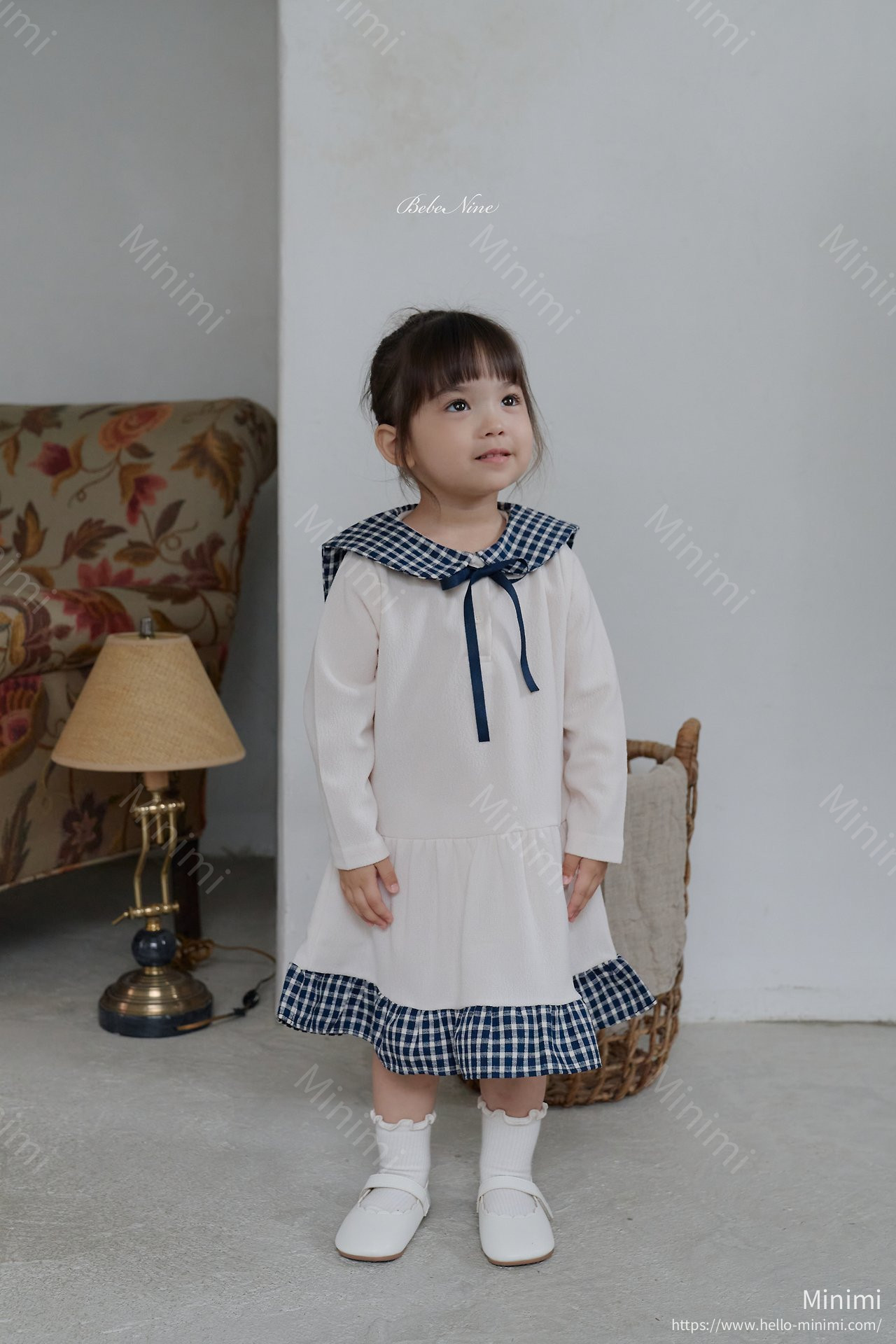 bebe nine Maison Check Dress 韓國童裝現貨