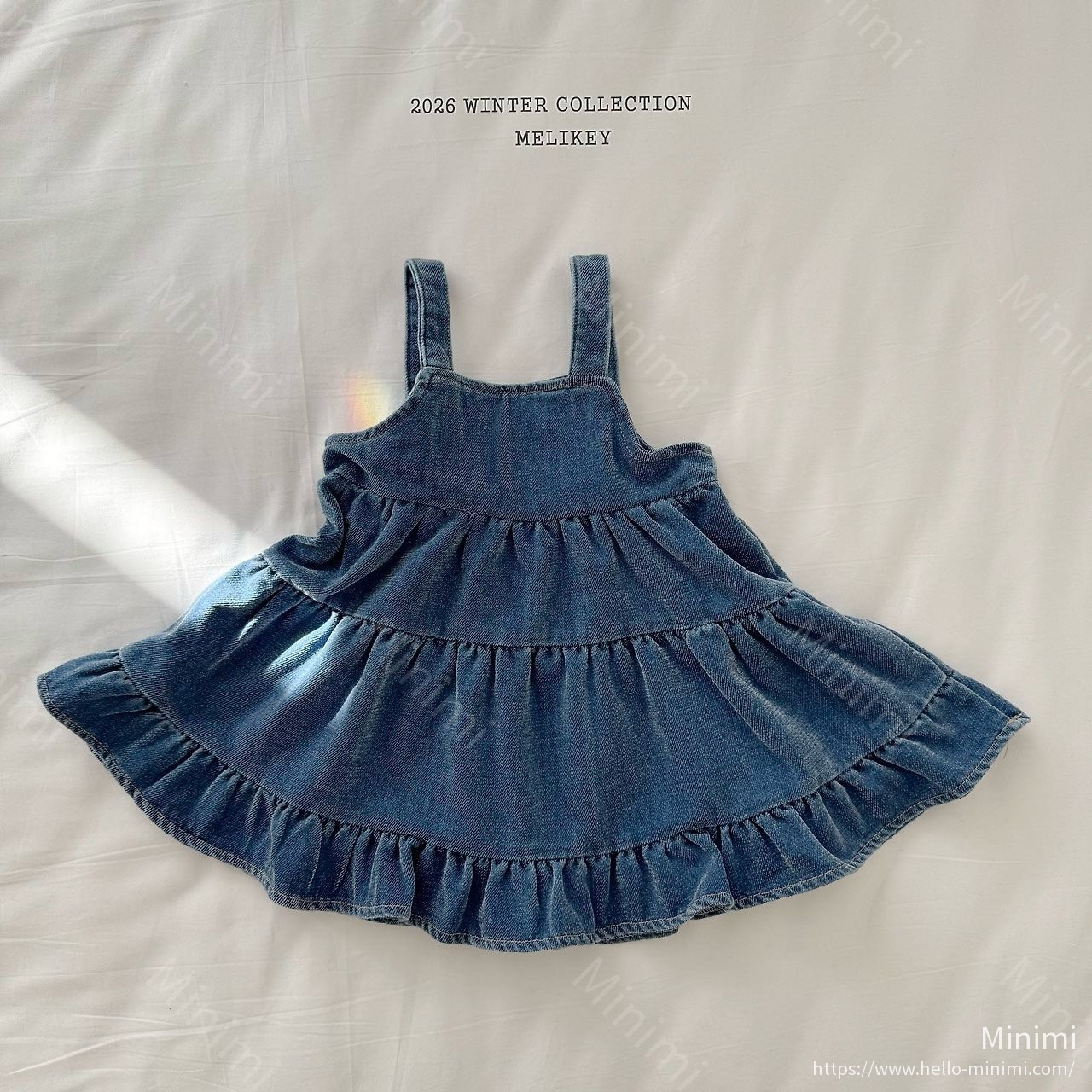 Melikey Tiered Velvet Denim Dress 細節圖 20