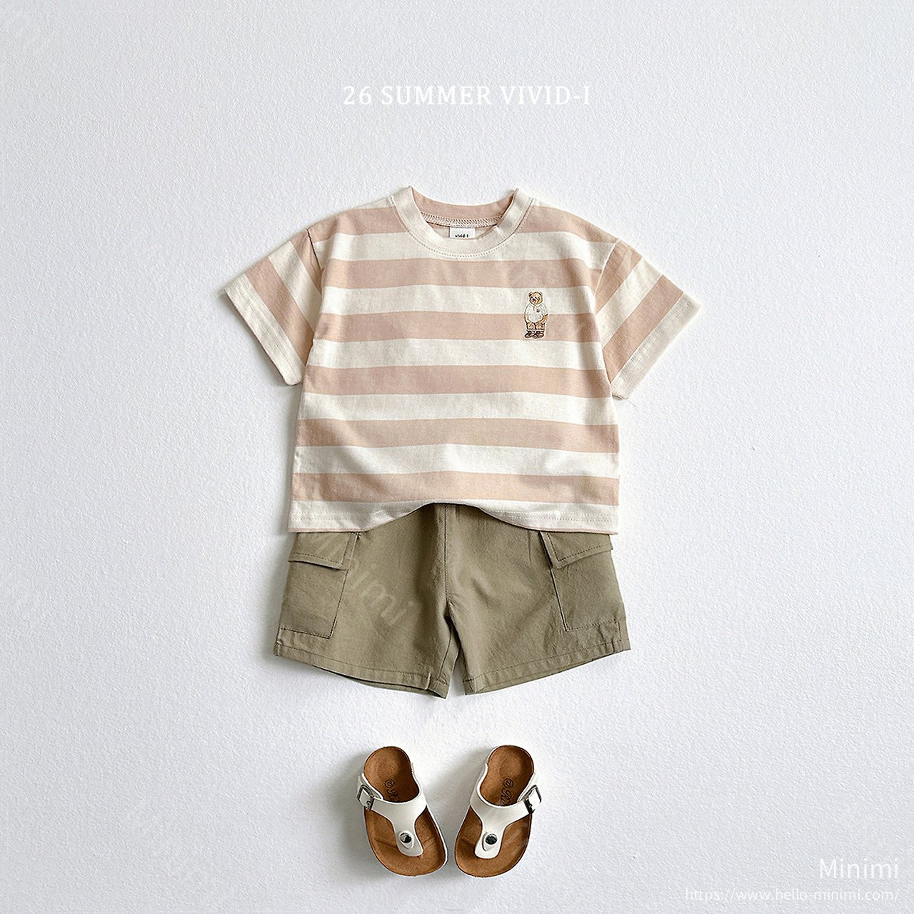 VIVID-I Bear Embroidery Striped Set 細節圖 7