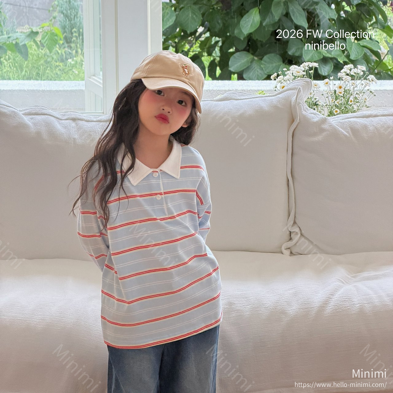 ninibello Milky Stripe Collar T-shirt 細節圖 13