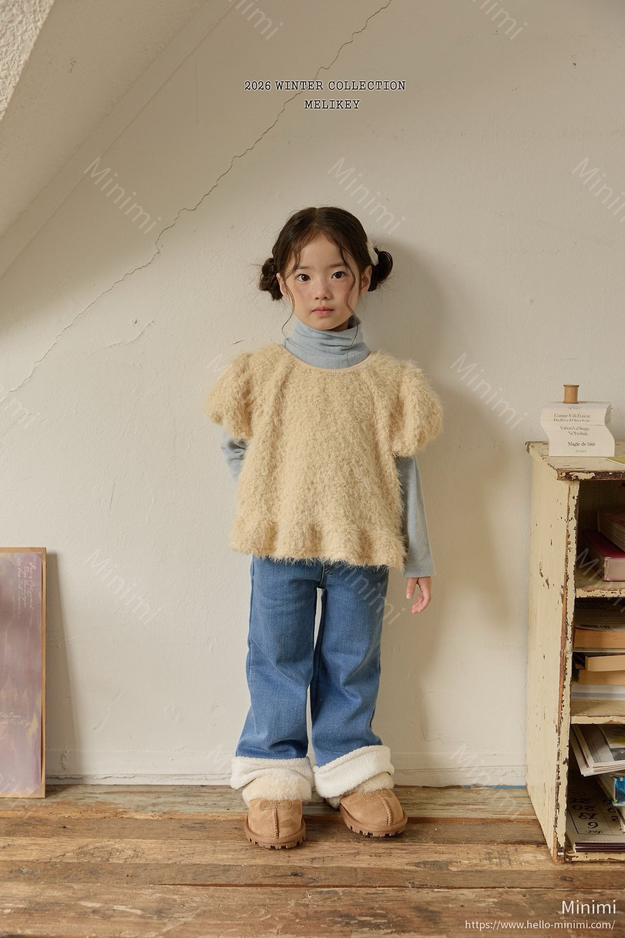 Melikey Wool Denim Heart Bootcut 細節圖 4