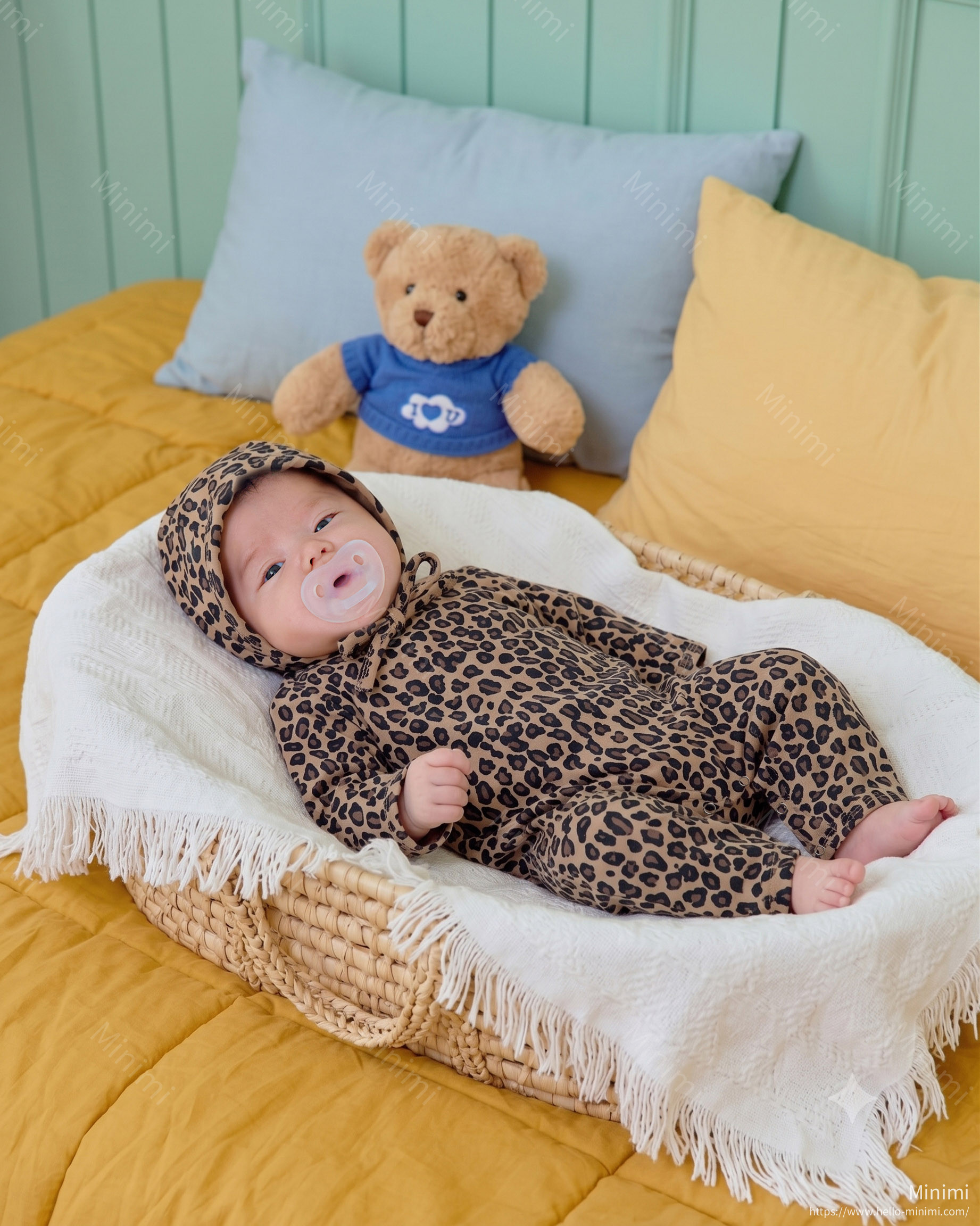 oott bebe Little Leopard Full Bodysuit + Bonnet Set 細節圖 13